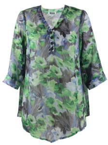 Deluca bluse (Grøn - Flower print)