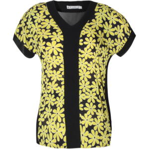 Sort bluse m. print af gule blomster - Studio