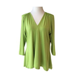 Jersey cardigan m. 3/4 ærmer (Lime) - Handberg