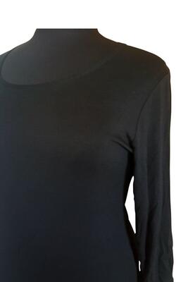 Sort Handberg jersey bluse m. 3/4 lange ærmer