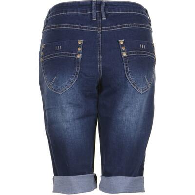 Denim blå bermuda shorts m. stretch (Fit 55 - Loose fit) - Studio