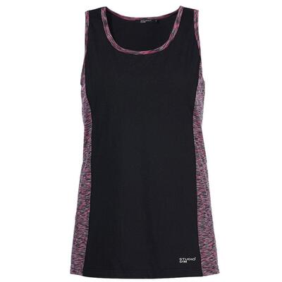 Studio Gym fitness top - sort m. kontrast