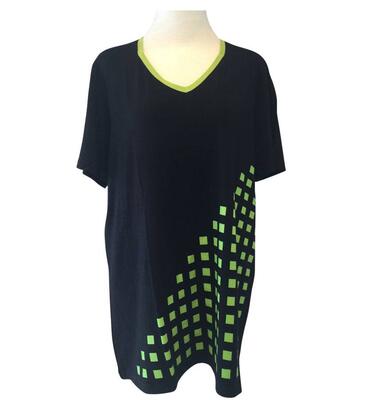 Sort T-shirt m. lime kontrast - Handberg