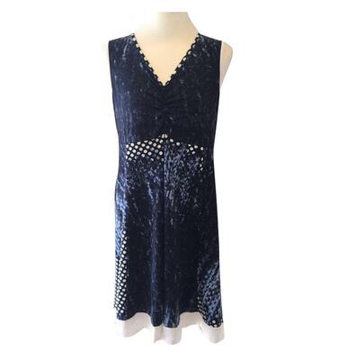 Smart blå-mønstret kjole - Handberg