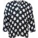 Sort Studio bluse m. hvidt blomster print