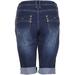 Denim blå bermuda shorts m. stretch (Fit 55 - Loose fit) - Studio