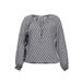 Blå mønstret bluse med ærme flæse - Studio