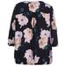 Elegant sort bluse m. blomsterprint - Gozzip