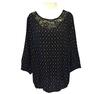 Sort bluse m. hvidt print - OneMore