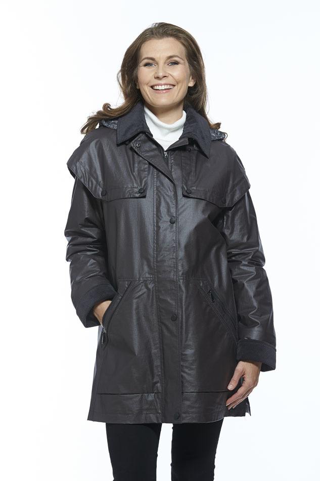 klint tema Antage Klassisk sort damejakke m. mange detaljer - Loft Fashion